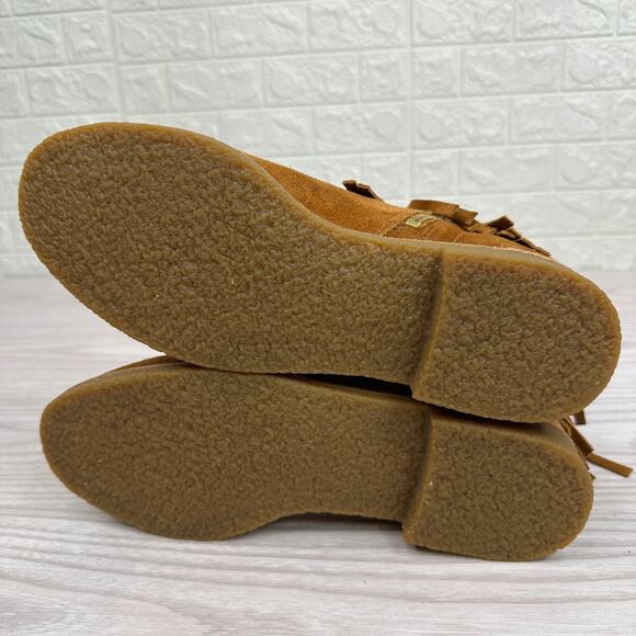 Kate Spade Boots Betsie Too Fringe Suede Ankle Bootie WMNS 7.5 Camel Brown - Picture 8 of 11